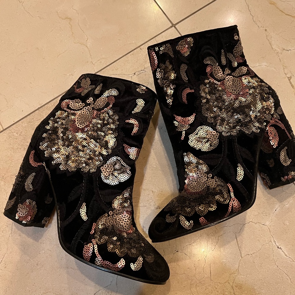 Black Sequin Aldo Boots